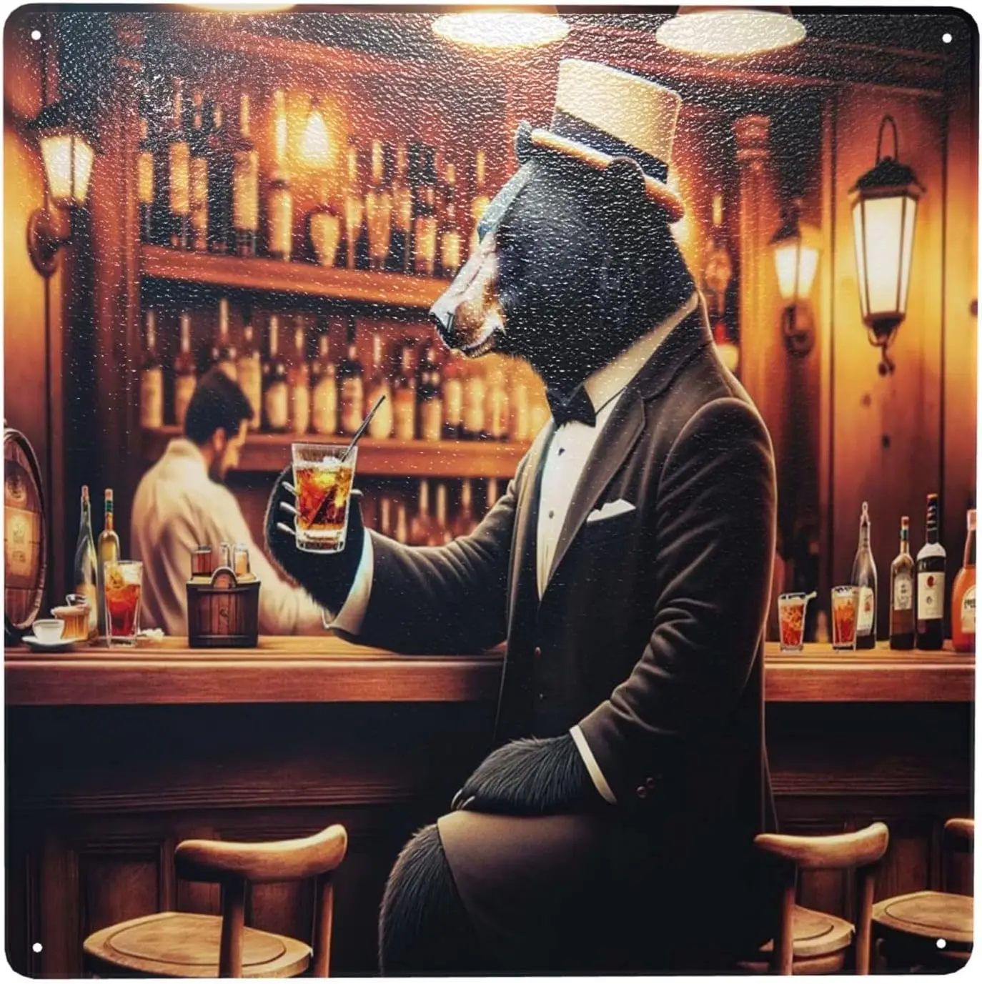 Phstcted Ber Brtender Vntge Pub Themed Metl Wll rt Retro Br Decor Tn Sgn ntque lumnum Pedment для дома Ktchen Lvng Ro