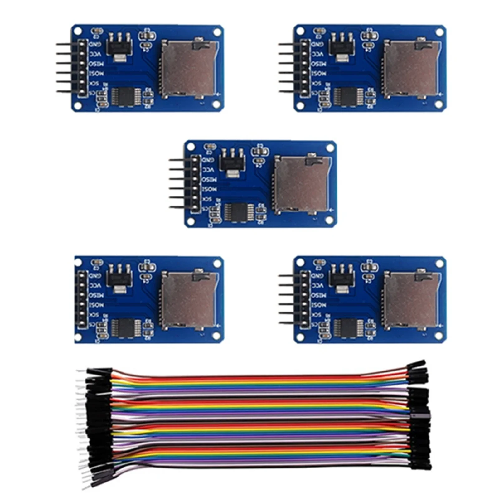 

5 шт. модуль SD-карты Mini TF Card Reader Writer Sensor + 40P кабель Dupont между мужчинами и женщинами для Arduino Mega2560 Nano ESP32