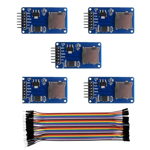 5 шт. модуль SD-карты Mini TF Card Reader Writer Sensor + 40P кабель Dupont между мужчинами и женщинами для Arduino Mega2560 Nano ESP32