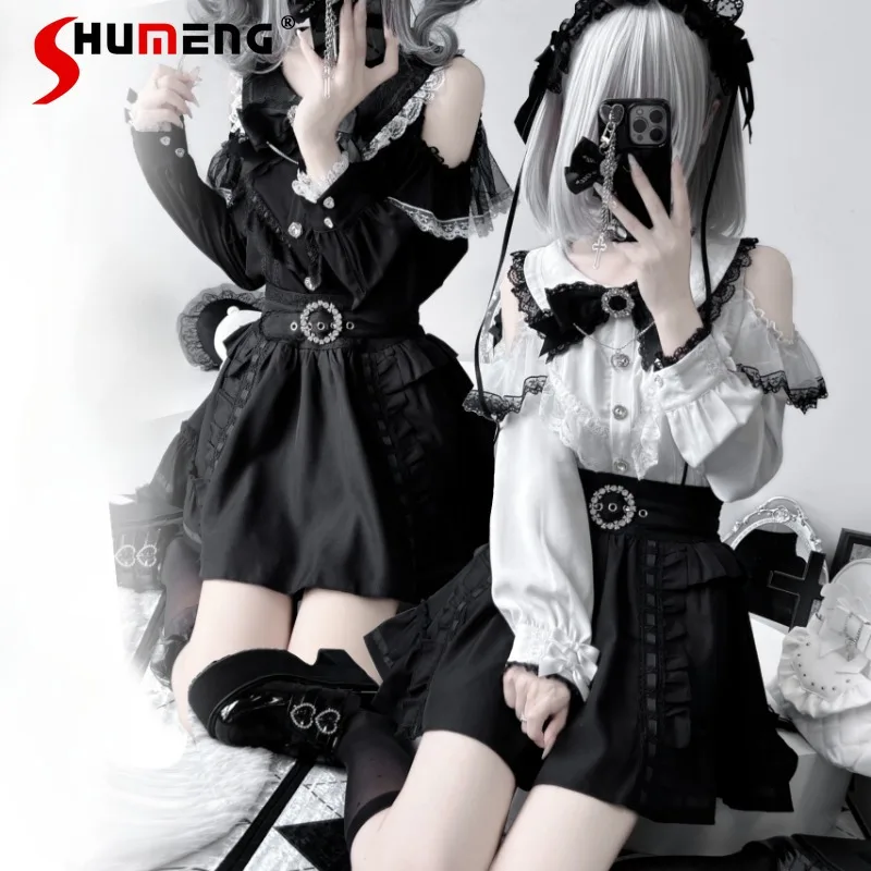 Японский стиль Rojita Original Mine Series Mass Production Блузка с открытыми плечами и длинными