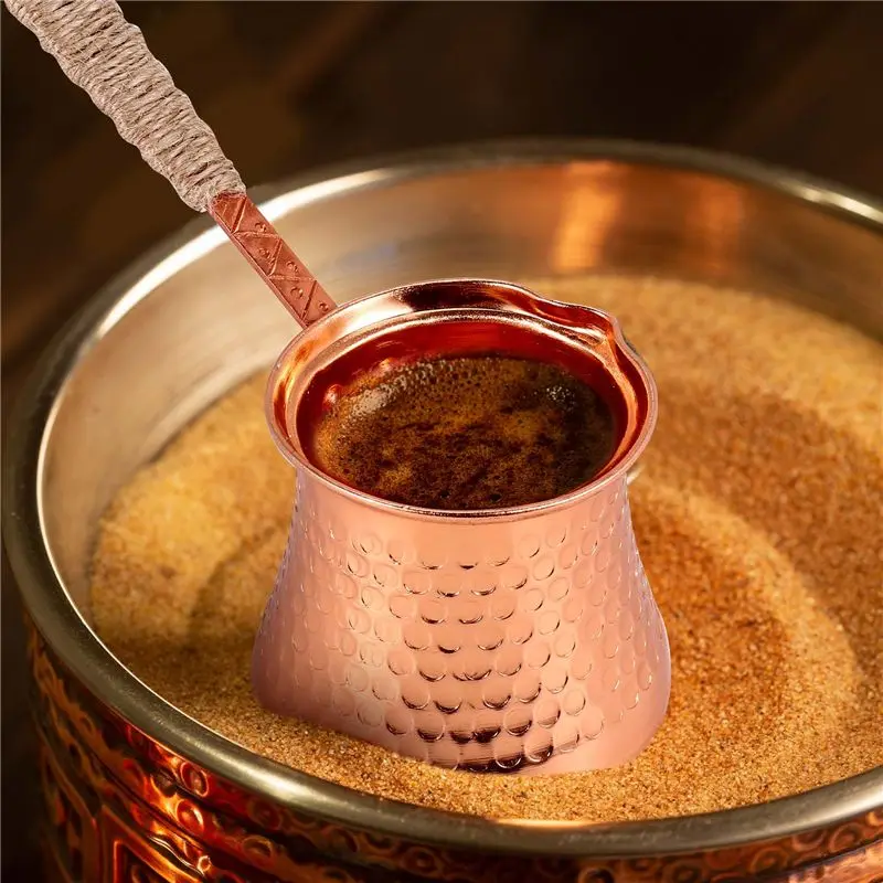 Фото Кофеварка Coffee Turk для турецкого кофе, 320 мл, медная, для турецкой кофеварки Cezve, для кафе, ограниченное предложение по акции №3