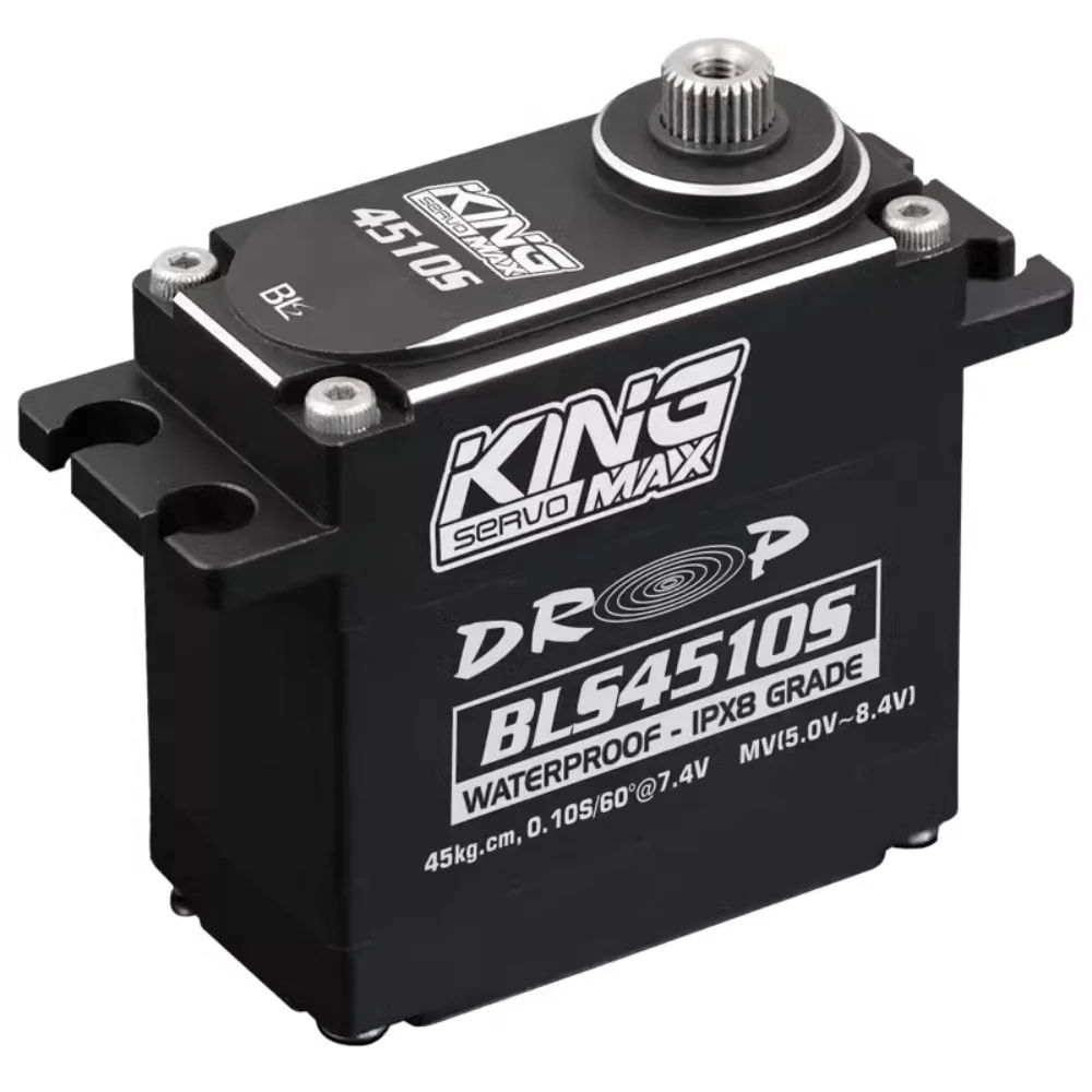 KINGMAX BLS4510S 92g 45kg.cm@7.4V цифровой стальной Шестеренчатый бесщеточный двигатель водонепроницаемый сервопривод для фиксированного крыла кросс-кантри альпинизма тележка