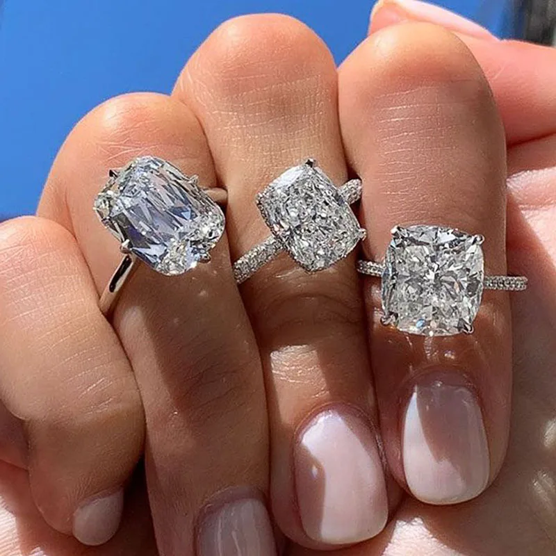 

Wedding Bands Free Shipping Silver Color Women's Trend Ring 2022 AAA Cubic Zirconia Contracted Style Vintage Jewelry Woman Rings