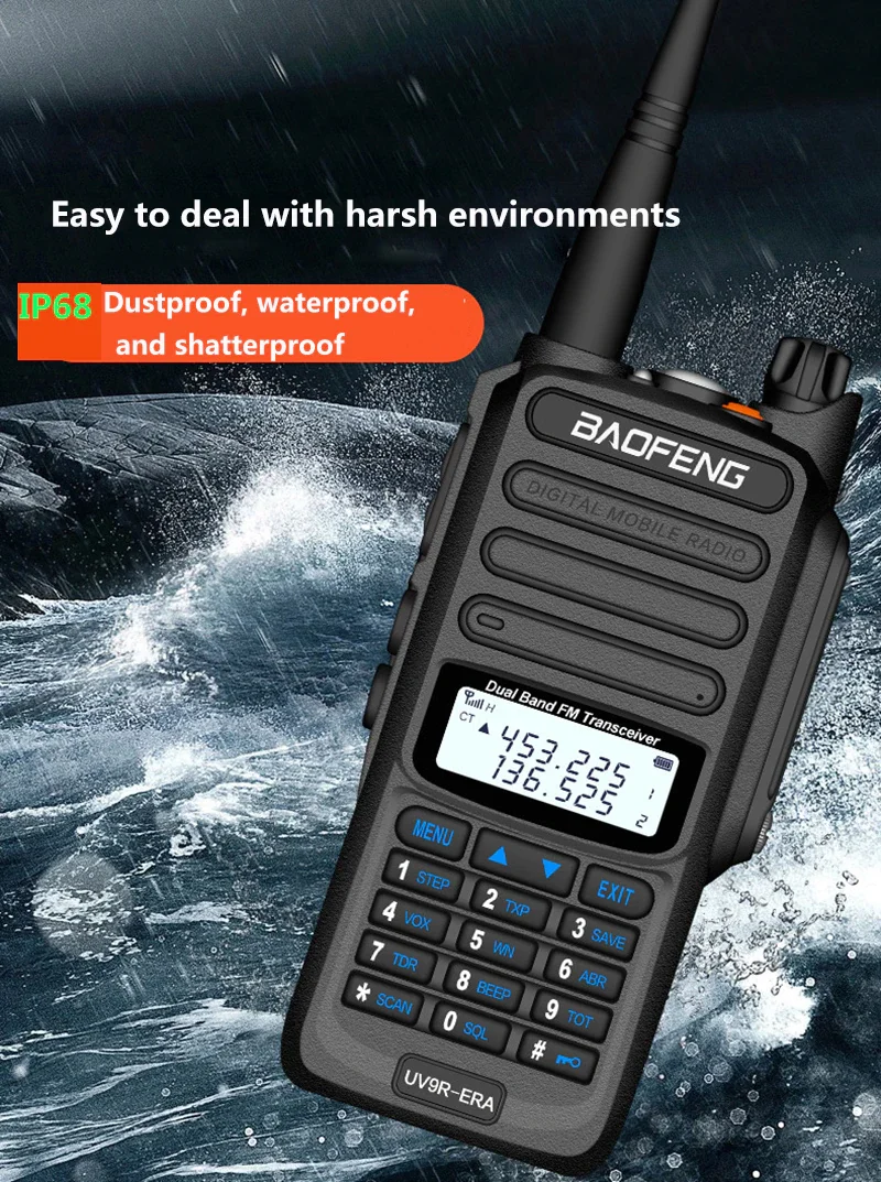 NEW 2021 baofeng uv-9r ERA plus IP68 waterproof walkie talkie long range 30km car cb ham radio hf transceiver UHF radio station