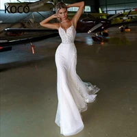 macdugal wedding dress 2022 sexy v neck detachable sleeve bridal mermaid gown bohemia applique sweep train vestido de novia
