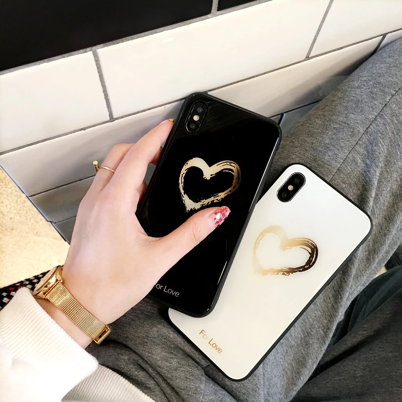 

BONVAN Tempered Glass Hard Case For Huawei P9 P10 Plus Heart shaped Cover For Huawei Nova Plus G9 Plus Wristband Couqe Capa