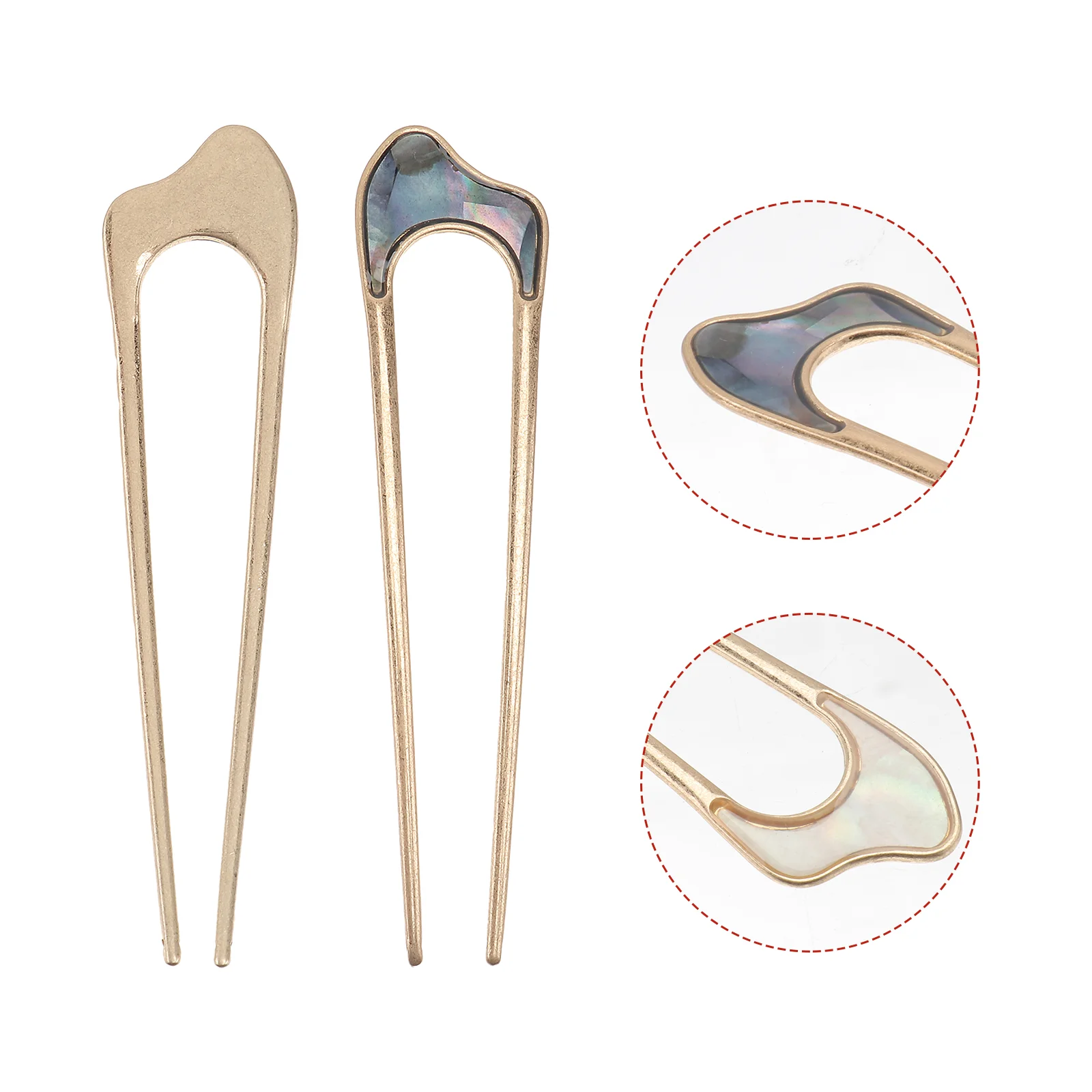 

2pcs U Shaped Hair Alloy Updo Hair Vintage Hair Clip Hair Fork Chignon Pin for