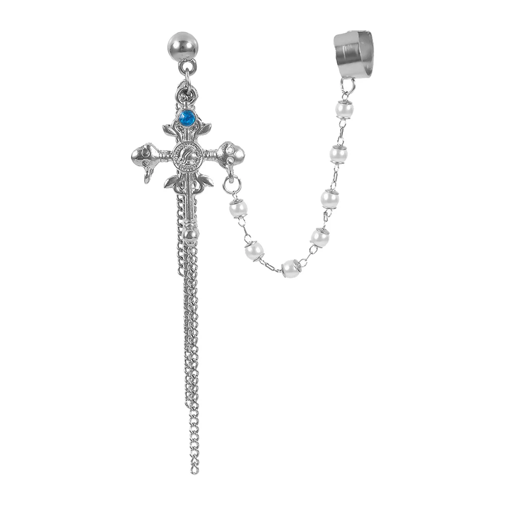 

Earring Earrings Cross Tassel Womengift Party Birthday Decoration Jewelry Ear Cuff Exaggerate Pearl Statement Personalized Punk