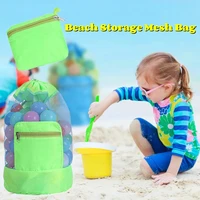 foldable beach mesh backpack bag beach storage pouch tote toy bag travel toy organizer sundries net drawstring storage bag