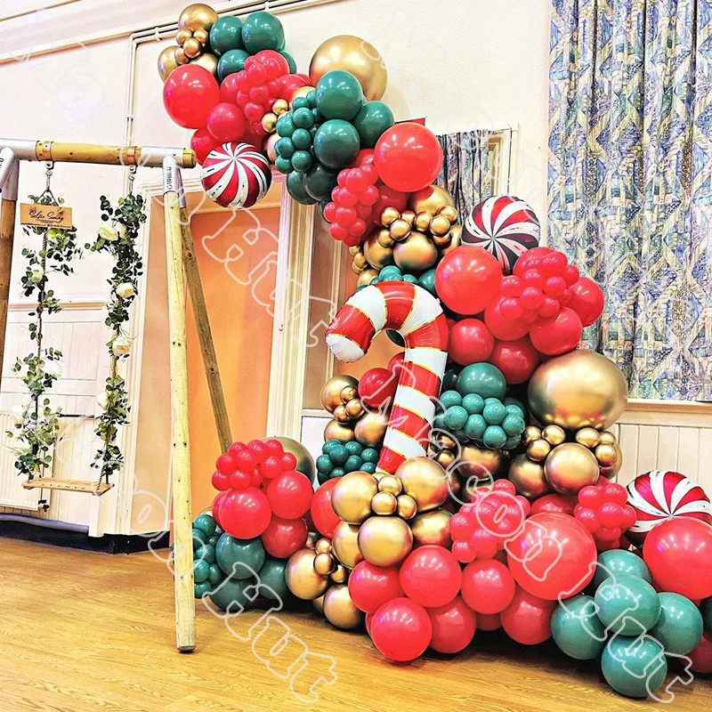 

Свадьба, Рождество, день рождения, вечеринка, декор для детского душа, темно-зеленый праздник, золотые, красные, Evnents, воздушные шары, гирлянд...