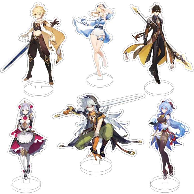 

Anime Figure Genshin Impact Acrylic Cosplay Stand Cute Zhongli Diluc Venti Klee Model Plate Desk Decor Standing For Fans Gifts