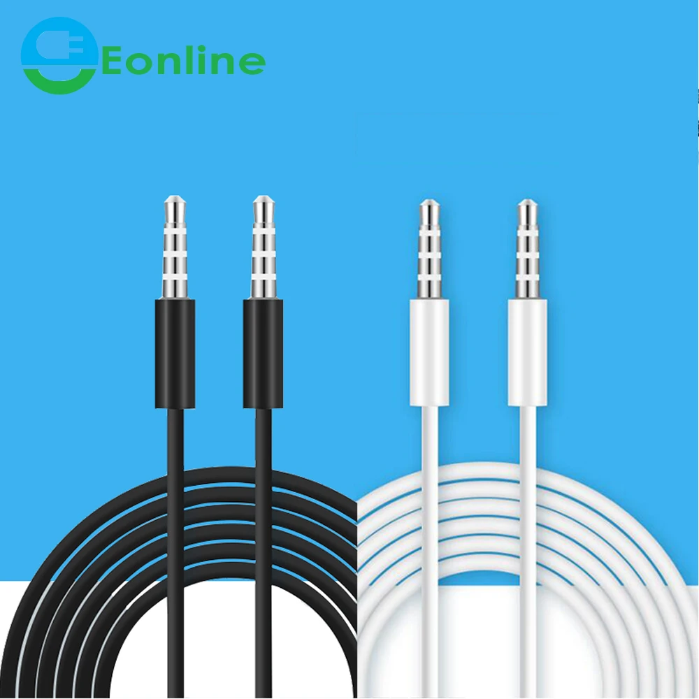 

New 4 Pole 1m 3.5mm Audio Cable Male To Male Record Car Aux Audio Cord Headphone Connect Cord MP3 Extension Cable