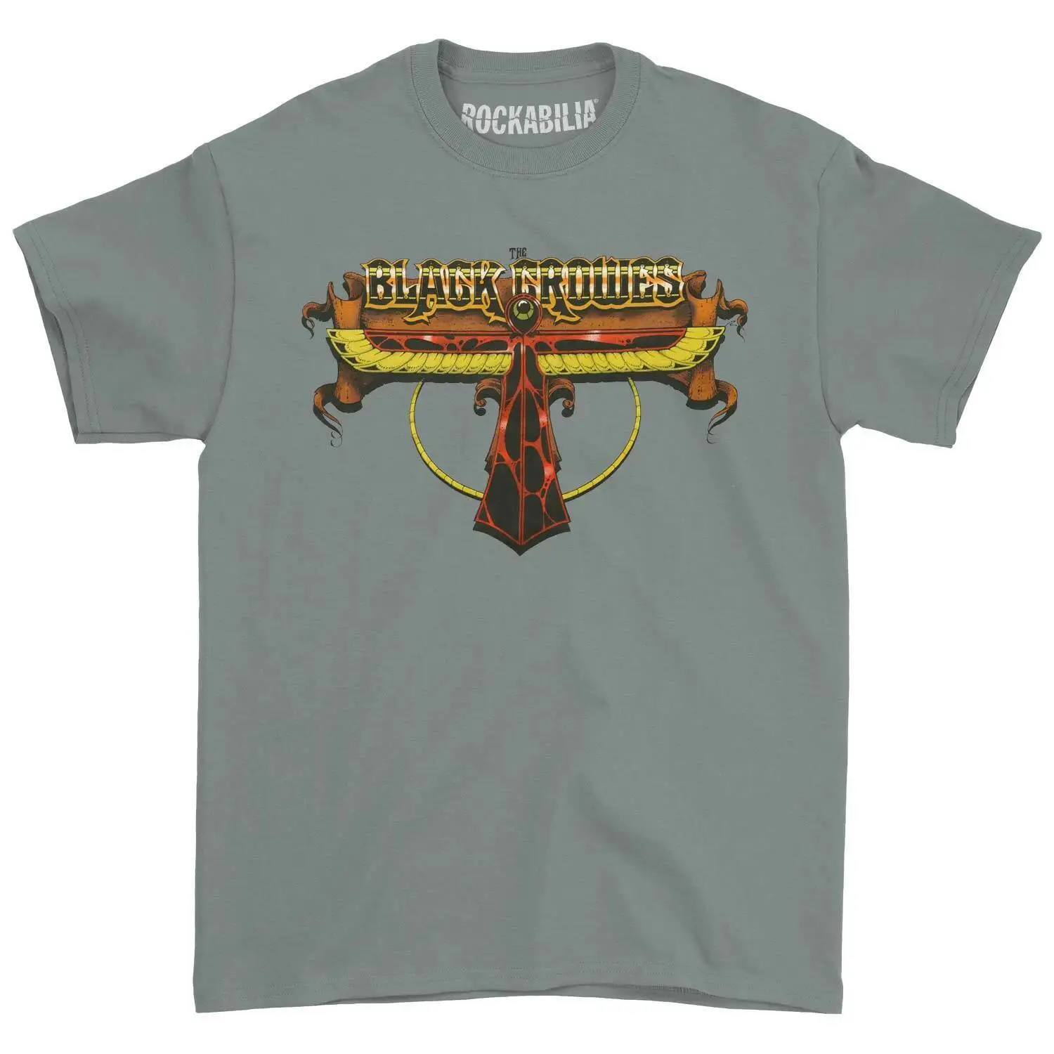 Мужская черная футболка с коронами маленький серый