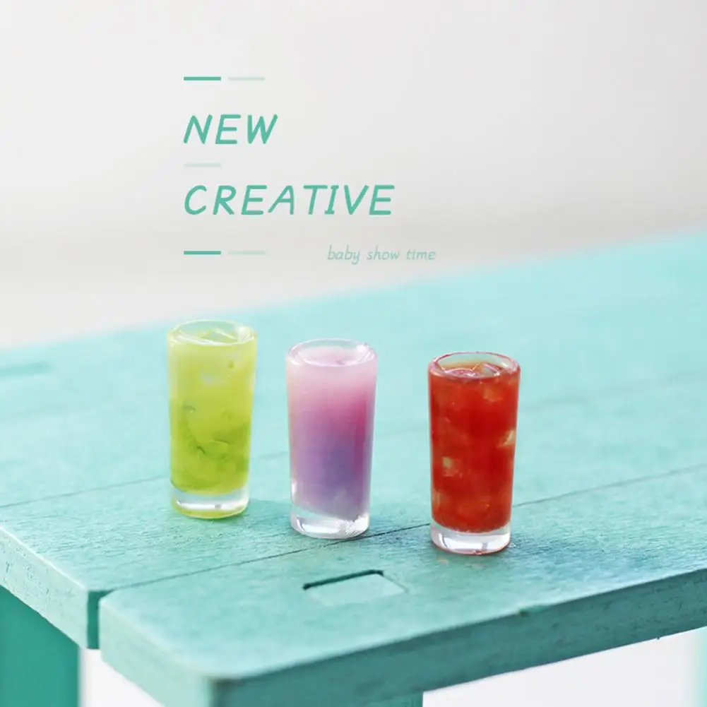 

Креативная мини-чашка для сока, привлекательная маленькая модель кукольного домика, полимерная чашка для сока