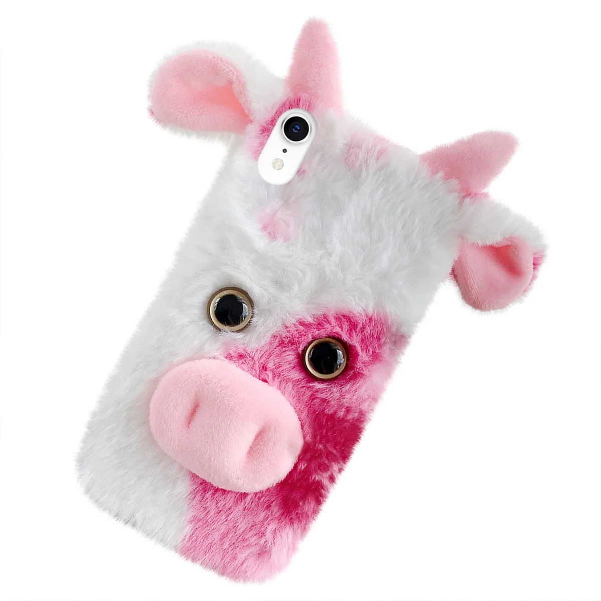 

1pc Cellphone Cover Plush Cow Case Fluffy Case Mobile Case Compatible for iPhone XR