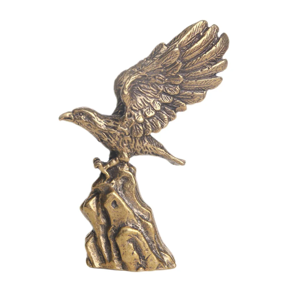 

Eagle Statue Figurine Animal Brass Bird Figurines Sculpture Decor Desktop Bald Model Gifts Decoration Hawk Copper Retro