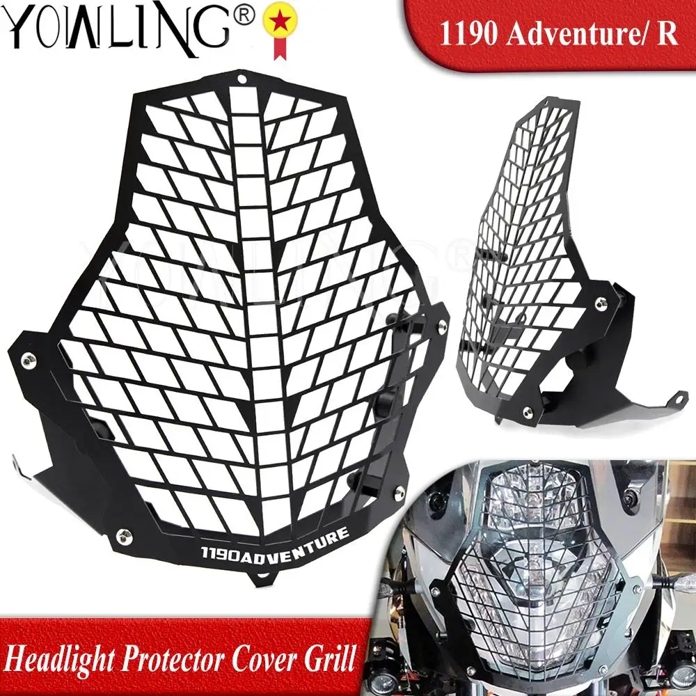 

For 1190 Adventure 1190 R 2013 2014 2015 2016 2017 2018 Motorcycle Front Headlight Protector Cover Grill Head Light Lamp Guard
