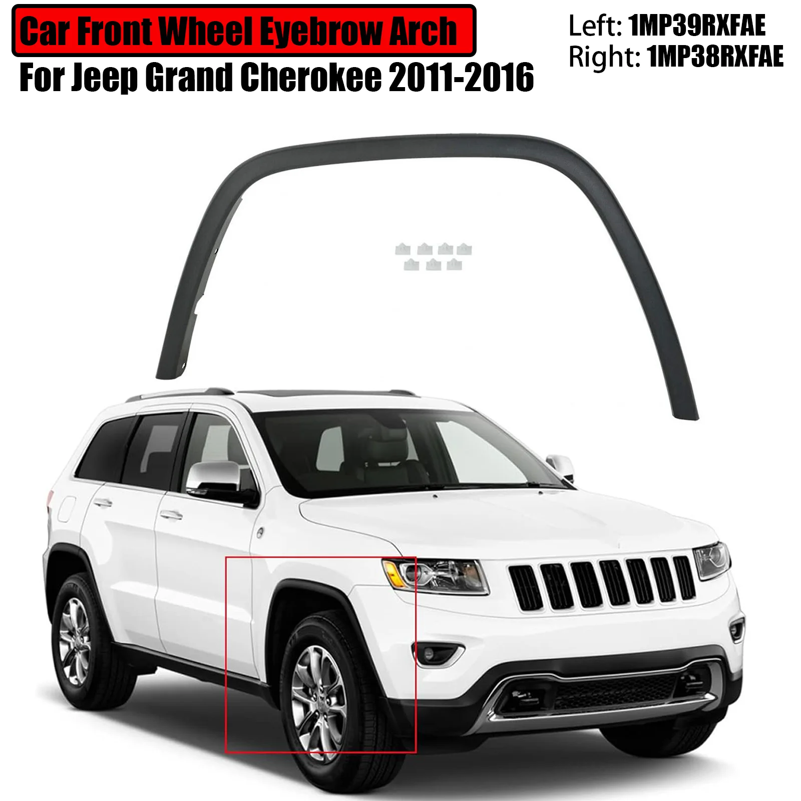 

Переднее колесо для Jeep Grand Cherokee 2011-2016, переднее колесо, арка, молдинговое крыло 1MP39RXFAE 1MP38RXFAE, запасные аксессуары для отделки