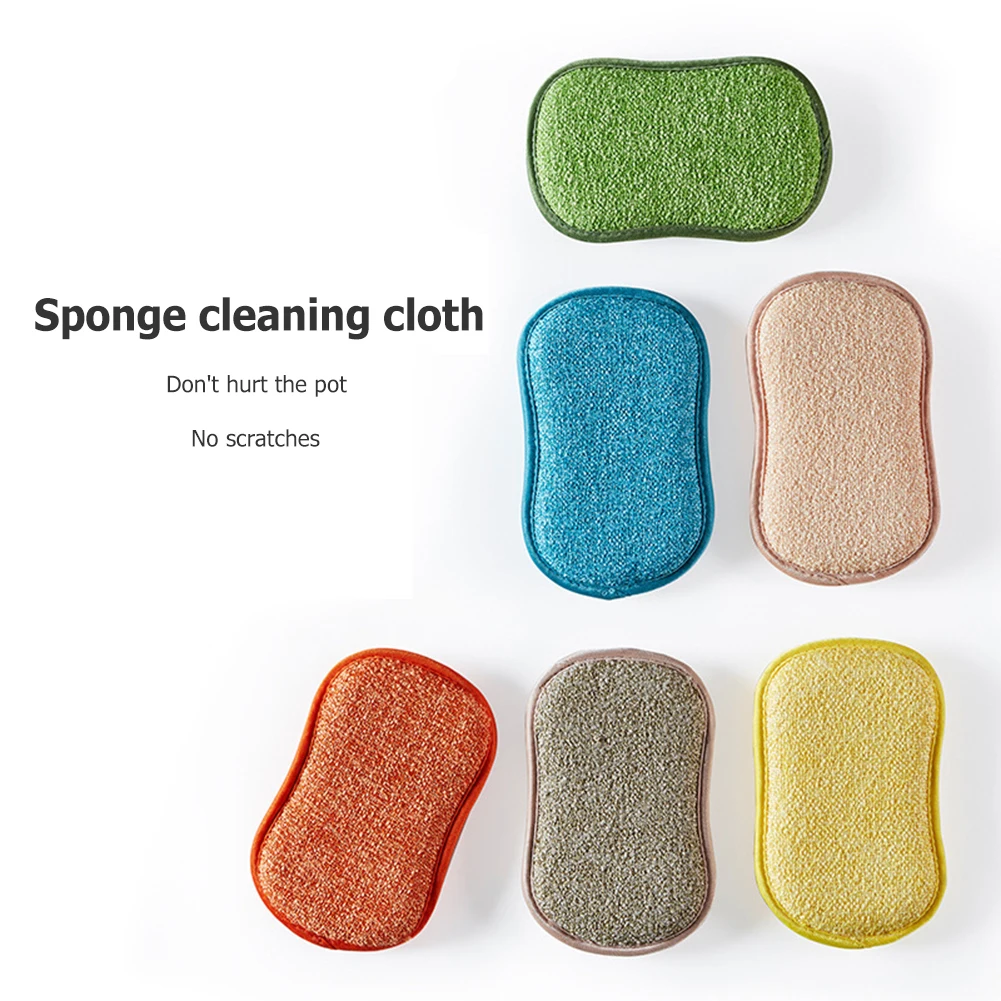 

Kitchen Cleaning Scrubbing Sponges Reusable Non-Scratch Microfiber Scrubber Sponge Kitchen Home Clean Pot Pan Dish Washer Sponge