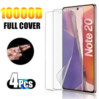4pcs full cover hydrogel film for samsung note 20 ultra case friendly screen protectors for samsung note 8 9 10 plus not glass