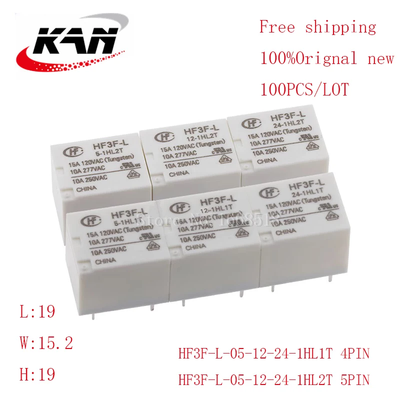 100 шт., реле Φ/HL2T 5VDC 12VDC 24VDC 10A 277VAC 4PIN/5PIN, оригинальное новое