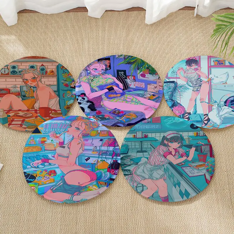 

Ins Japanese Anime Cartoon Sweet Girl Square Sofa Mat Dining Room Table Chair Cushions Unisex Fashion Anti-slip Chair Mat Pad