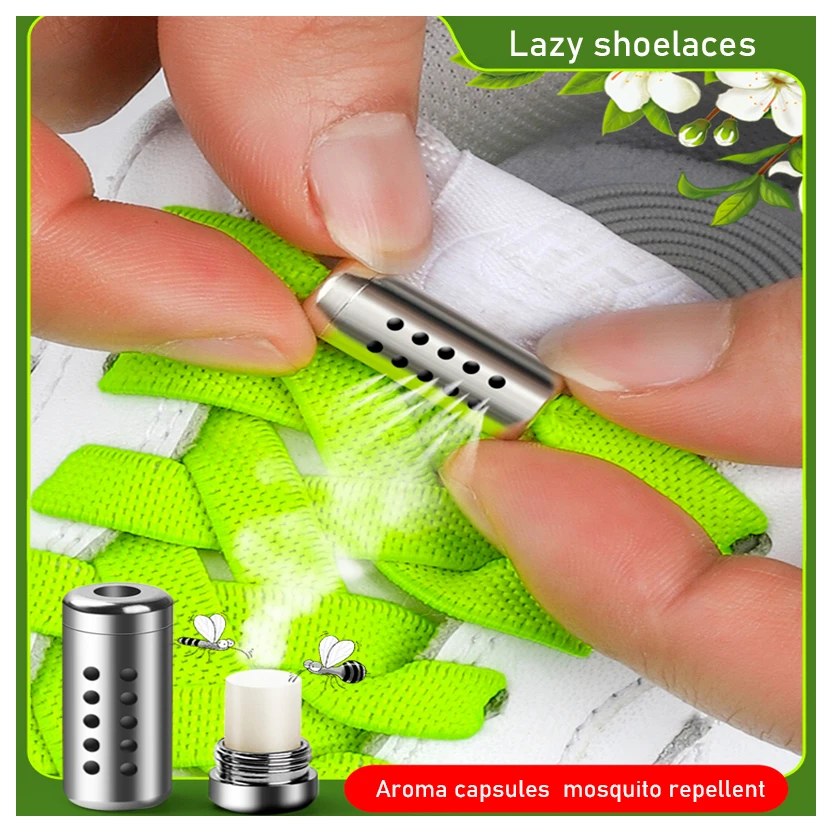 

Круглые Ароматические шнурки Lazy Fresh Air в капсулах, эластичные шнурки без завязок, шнурки для кроссовок, обуви Bukcle с замком, дезодорирующее ср...
