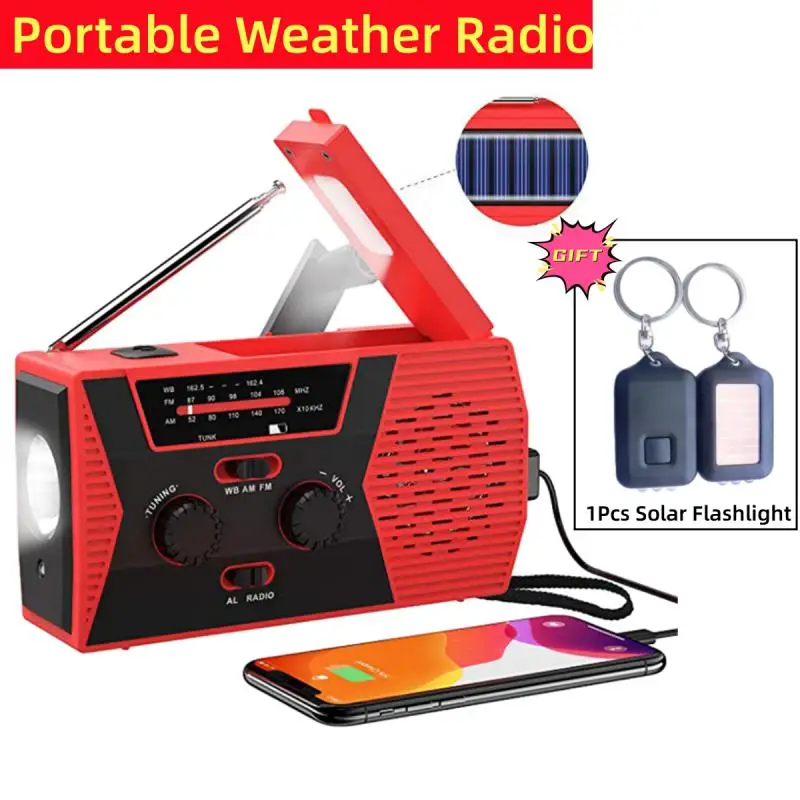 

EDC USB Phone Emergency Charger Solar Hand Crank Portable Weather Radio For Outdoor Charger Camping Equipment Survival Tool