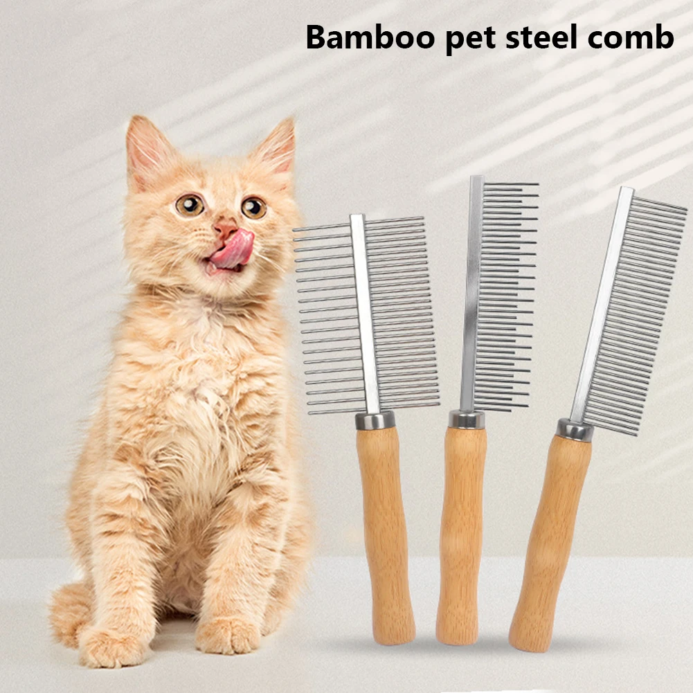 

Solid Wood Pets Dematting Flea Comb Hair Removal Grooming Tool Cats Dogs Hair Cleaning Brush Round Comb Teeth Pet Supplies