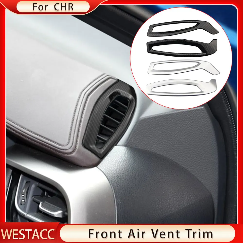

ABS Chrome Car Air Conditioning A/C Vent Outlet Cover Trim Decoration Sticker for Toyota C-HR CHR 2016 - 2022 RHD Accessories