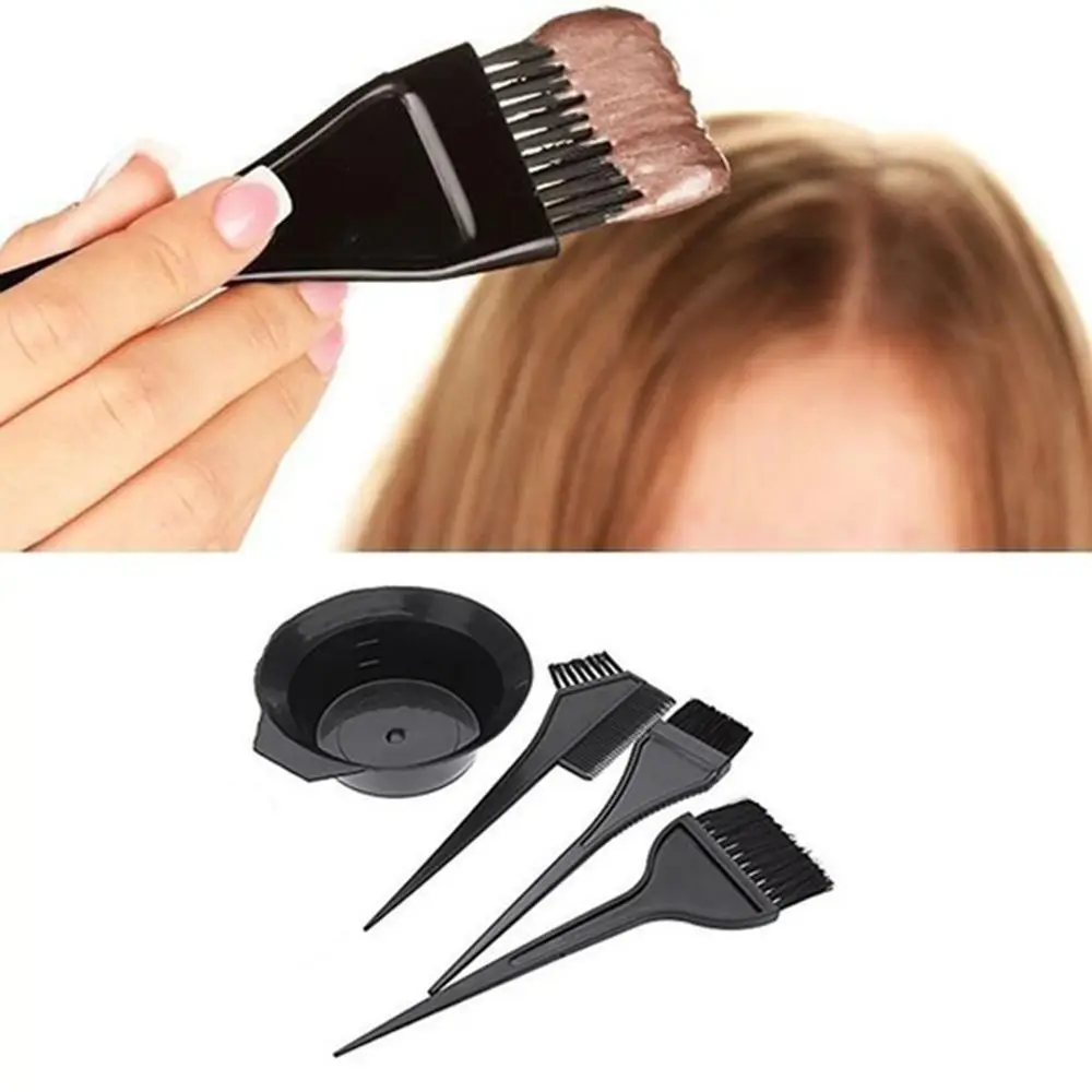 

4Pcs/Set Hairdressing Set Barber Salon Professional Bleaching Bowl Dye Tint Comb Hair Colouring Brush