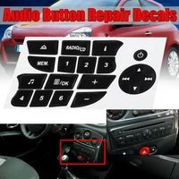 car audio button repair stickers car interior cd radio refurbish decals black sticker for renault clio and megane 2009 2011
