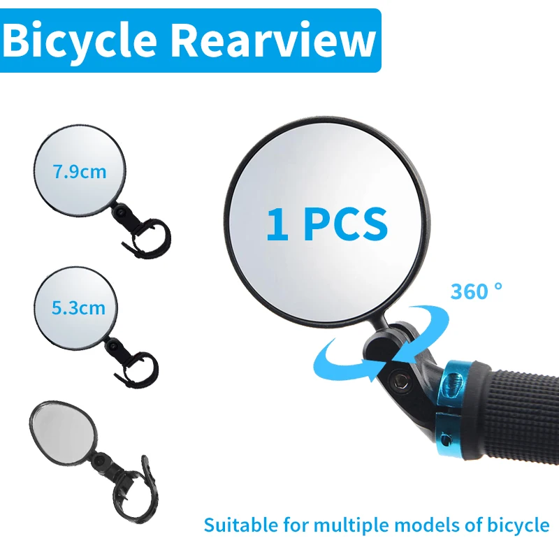 

Universal Bike Bicycle Rearview Mirror Bike Accessories Adjustable Rotate Wide-Angle Cycling Handlebar Rear View for MTB Road
