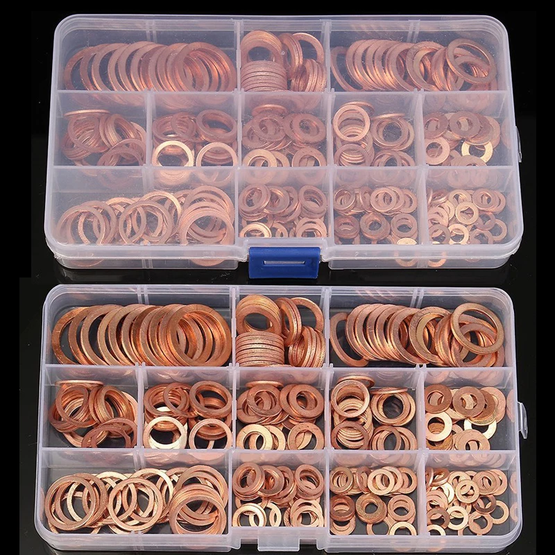 300/280/200/120/100Pcs Washer Copper Sealing Solid Gasket Washer Sump Plug Oil For Boat Crush Flat Seal Ring Tool images - 6