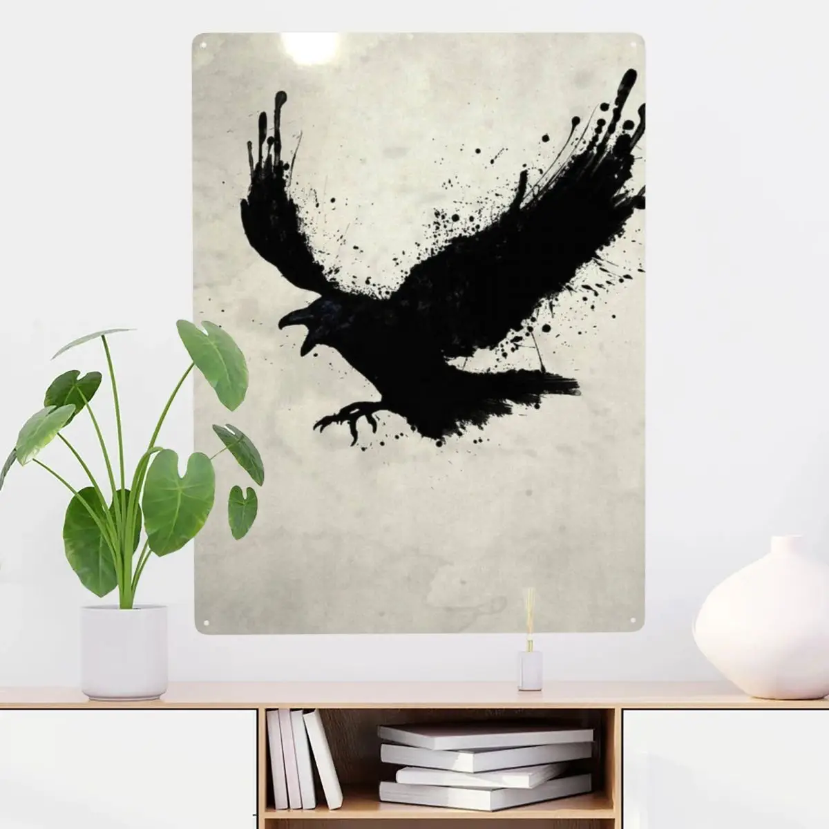 

Raven Metal Tin Sign Decor 12x16in Not Easy Deform Add Atmosphere Birthdays Gift