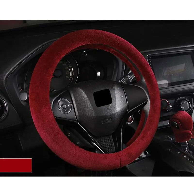 

Faux Wool Handlebar Cover for Autumn Winter D Type O Type Car Thickened Rubber Ring Anti-slip Plush Steering Wheel Cover