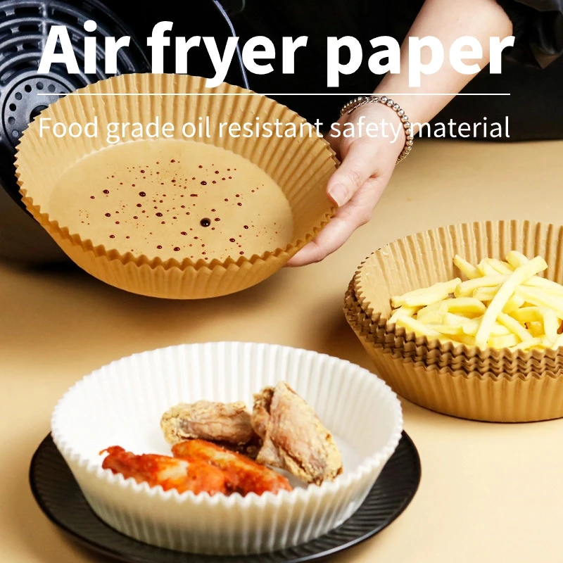 

New Air Fryer Paper Food Grade Disposable Paper 50/100PCS Non-Stick Kitchen Baking Airfryer Mat Kitchen Specific Cooking Tools