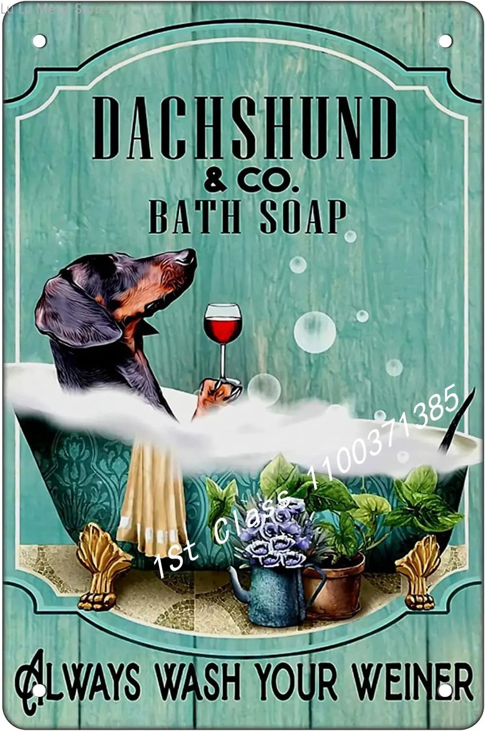 

Dachshund Wall Metal Tin Sign Wash Your Wiener Retro Poster Decoration Bar Home Bathroom Wall Art
