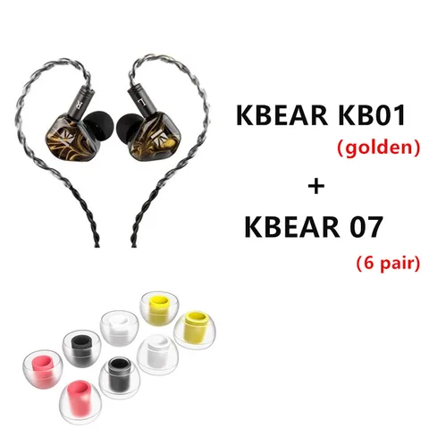 KBEAR KB01 наушники 10 мм бериллиевые диафрагменные динамические наушники с шумоподавлением спортивные наушники-вкладыши монитор KZ