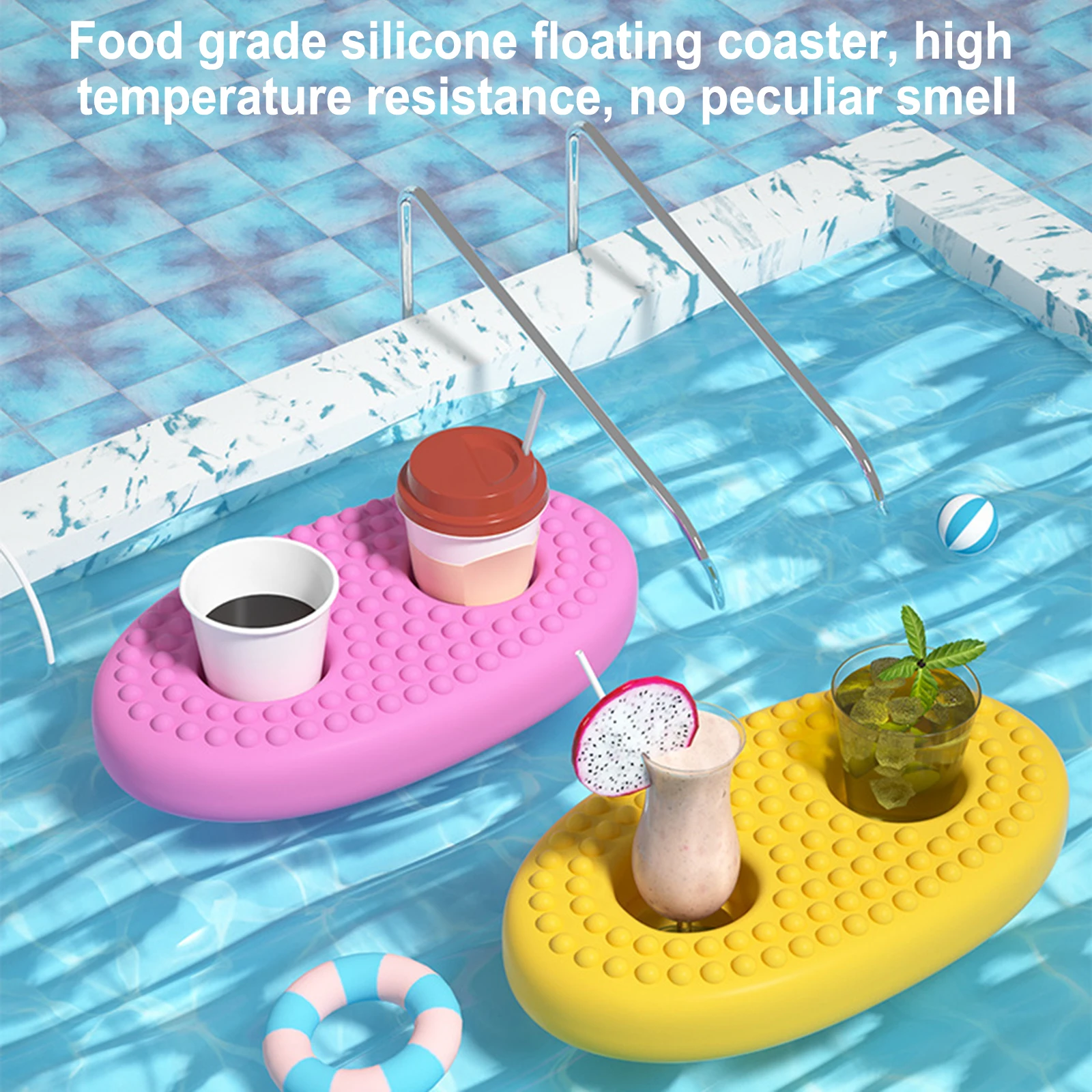 

Inflatable Cup Holder Water Floating Row Drink Holder Tray Swimming Pool Float Bathing Pool Tray Party Decoration Bar Coaster