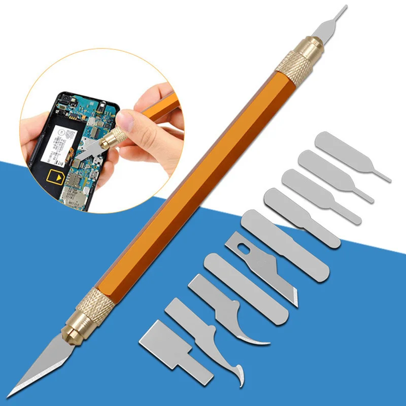 

12Pcs/set Multifunction Glue Scraper BGA CPU IC Chip Remove Tool Kit for iPhone Repair Motherboard Scraper Glue Cleaning Knife