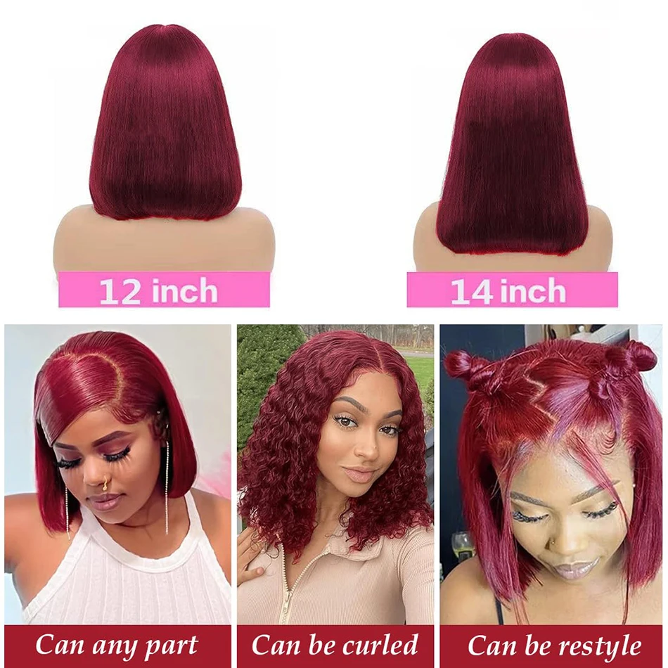 Кружевной Парик Бордового Цвета С Фронтальной Частью Натуральных Волос 13x4