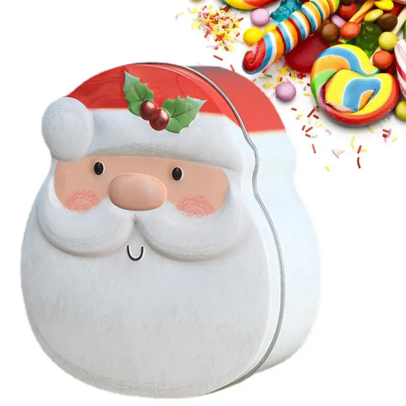 Tinplate Christmas Candy Gift Box Empty Candy Tin Containers Cookie Tin Jar For Storing Chocolate Christmas
