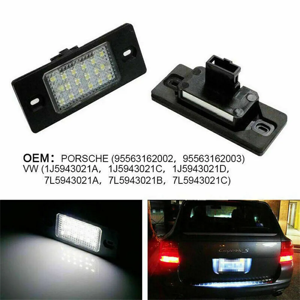 

2× LED 18-3528-SMD License Number Plate Light For Bora Variant Golf V Porsche Cayenne High Quality Car Accessories