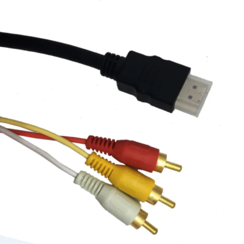 Кабель HDMI-RCA 1080P 5 футов HD-MI штекер на 3-RCA
