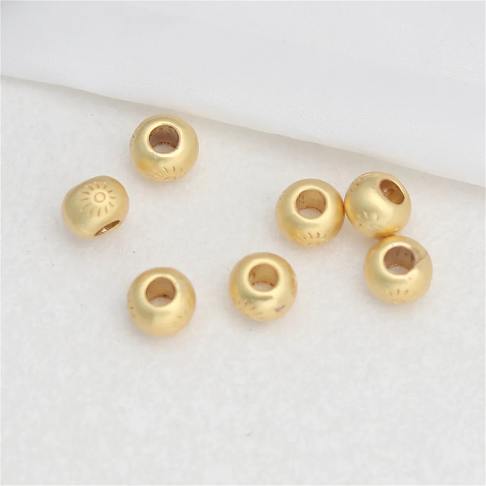

18k matte gold color preserving sunburst wheel spacer beads flat beads tire spacer chain diy handmade jewelry accessories