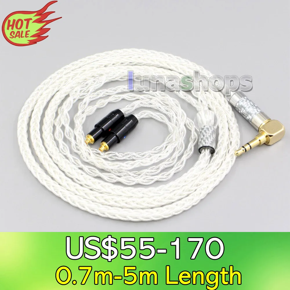 

LN006776 4.4mm XLR 2.5mm 3.5mm 99% Pure Silver 8 Core Earphone Cable For Shure SRH1540 SRH1840 SRH1440