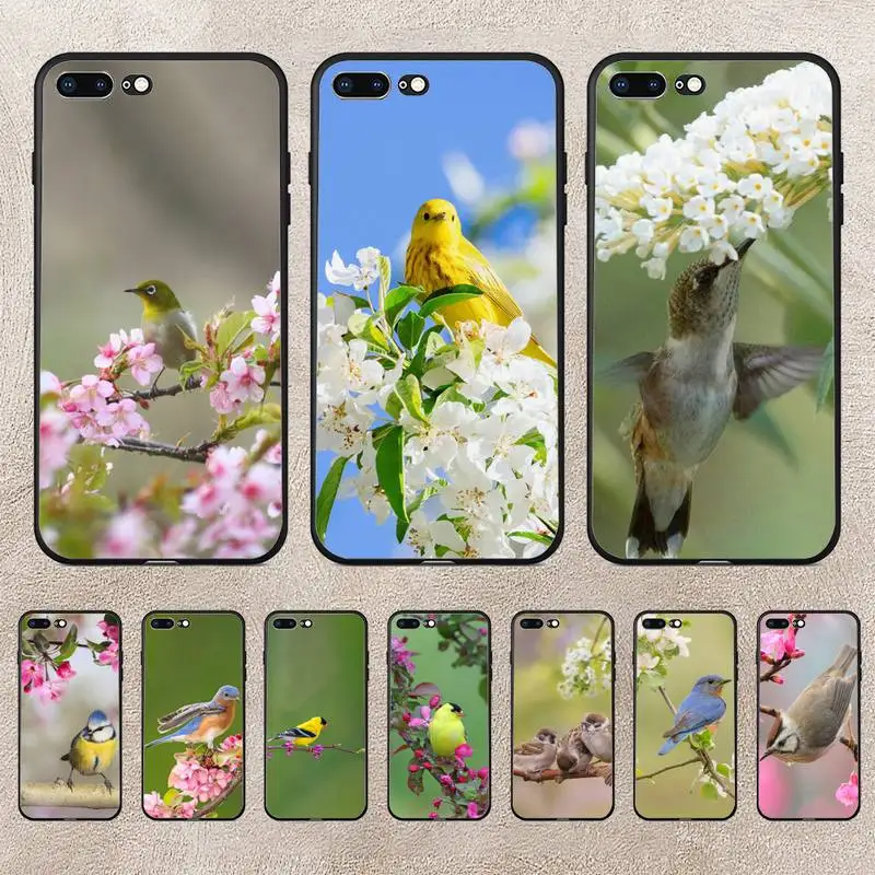 

Spring Flower Birds Phone Case For Huawei Y5 Y62019 Y52018 Y92019 Luxury Funda Case For 9prime2019