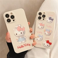 hello kittys phone case cute cartoon suitable for iphone13 mobile iphone 1112xxrxs max8plus kawaii silicone soft anti fall
