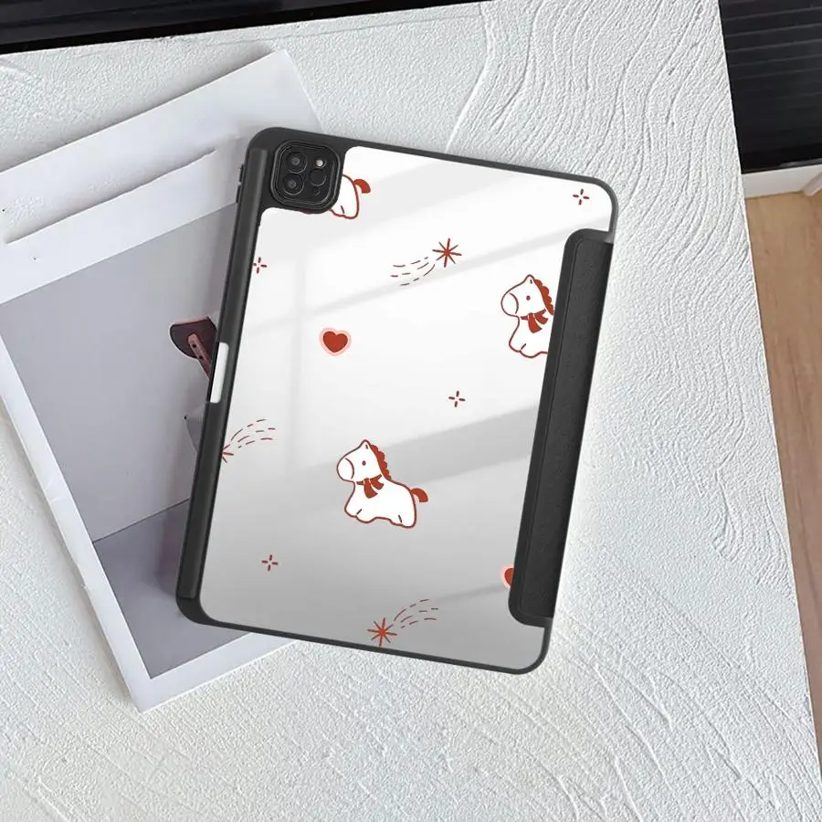 Фото Чехол-держатель для планшетов iPad Mini 6, 7, Air 4, 5, M3, M2, M4, 11 дюймов, Pro 2025, Pro 11, 10, 9, 8, 7-го поколения, 12.9 дюймов, с милым пони №4